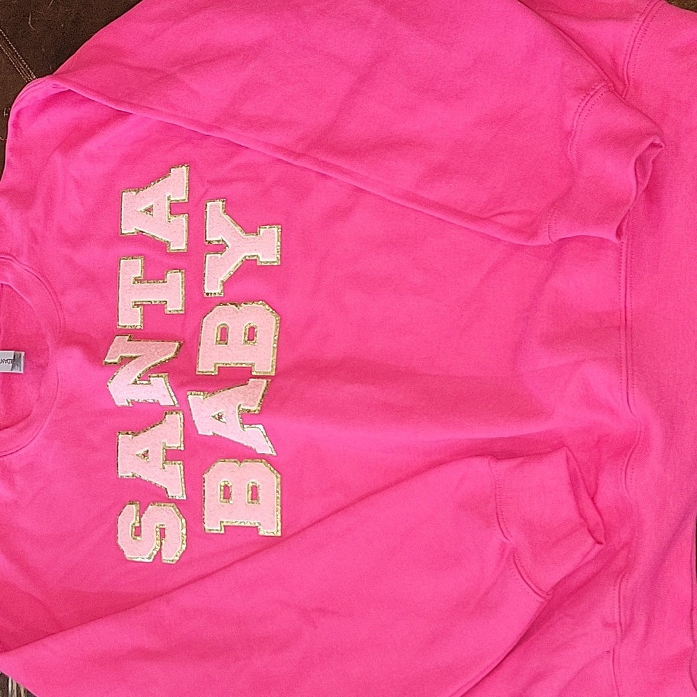Santa Baby Pink Sweatshirt XL NWOT